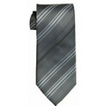 Stock Silver Striped Polyester Tie